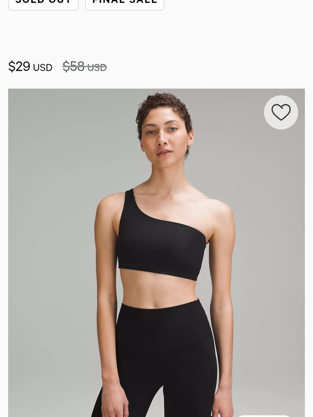 lululemon athletica One-Shoulder Sports Bra - Black